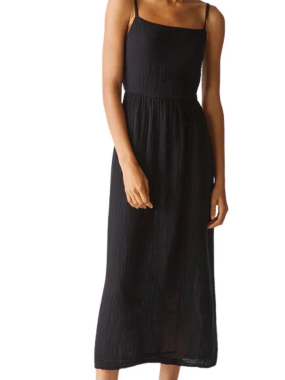 Michael Stars Allora Gauze Midi Dress in Black